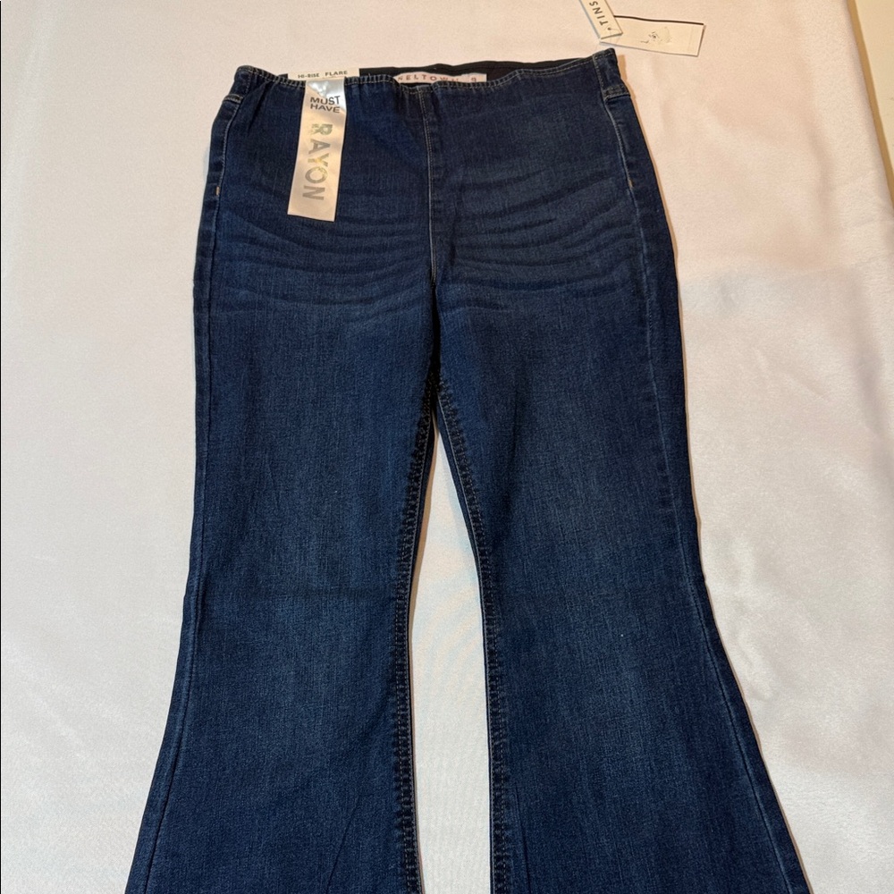 Tinseltown Deep Blue Flare Jeans